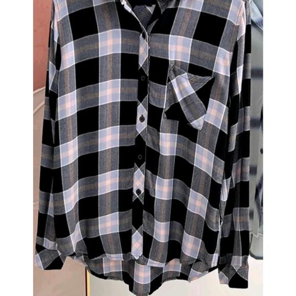 Rails Womens Hunter Flannel in Onyx Periwinle Blush.soze Small - Picture 2 of 4